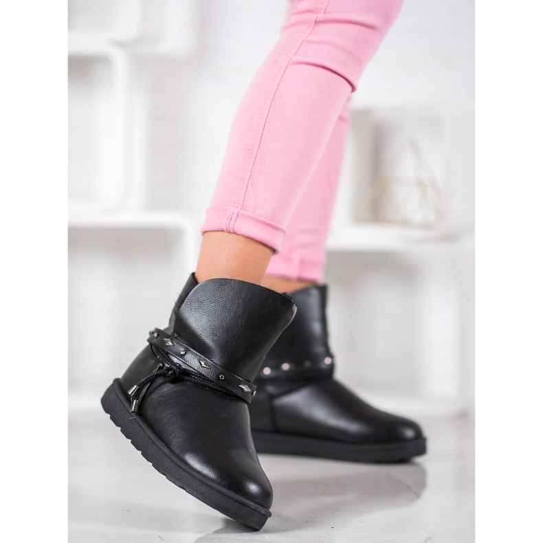 SHELOVET Mukluki cu piele ecologică negru 2