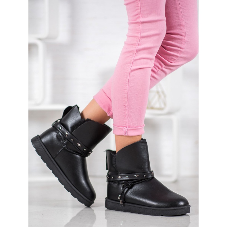 SHELOVET Mukluki cu piele ecologică negru 1