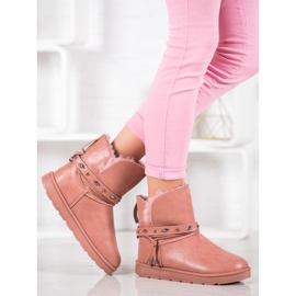 SHELOVET Mukluki cu piele ecologică roz 2