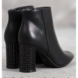 SHELOVET Cizme cu toc decorativ negru 2