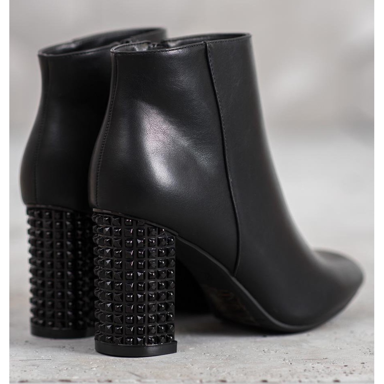 SHELOVET Cizme cu toc decorativ negru 2