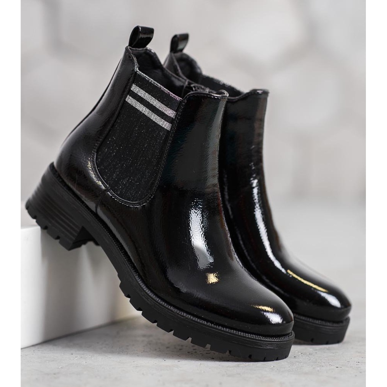 SHELOVET Ghete sportive pe platformă negru 2