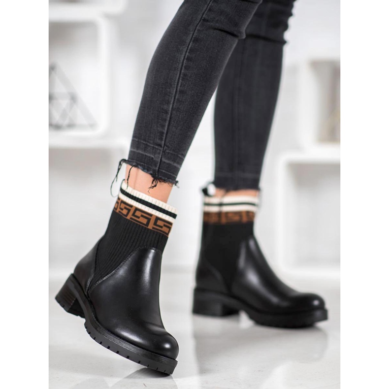 Gogo Ghete slip-on din piele ecologică negru 2