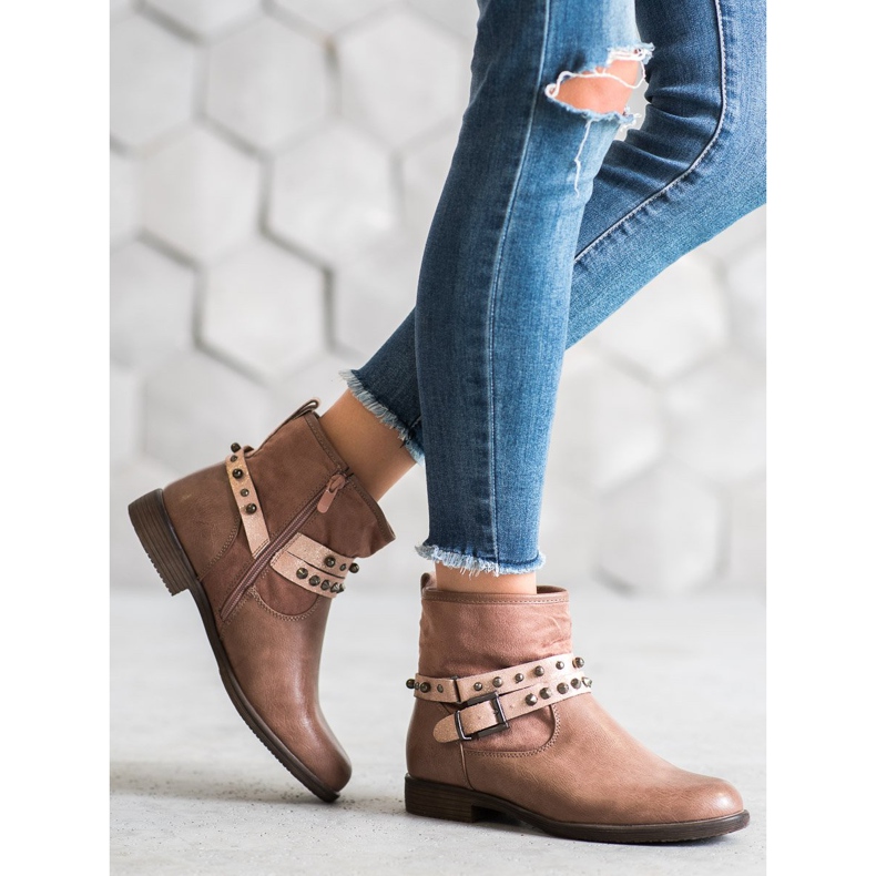 SHELOVET Ghete roz cu pietre de stras 1