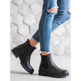 Super Mode Muncitori clasici din piele ecologică negru 1