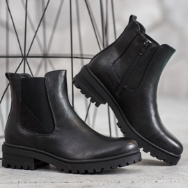 Super Mode Muncitori clasici din piele ecologică negru 2