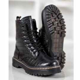 SHELOVET Muncitori la modă cu piele ecologică negru 2