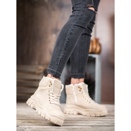 GOLL Adidași calzi cu piele de oaie maro 1