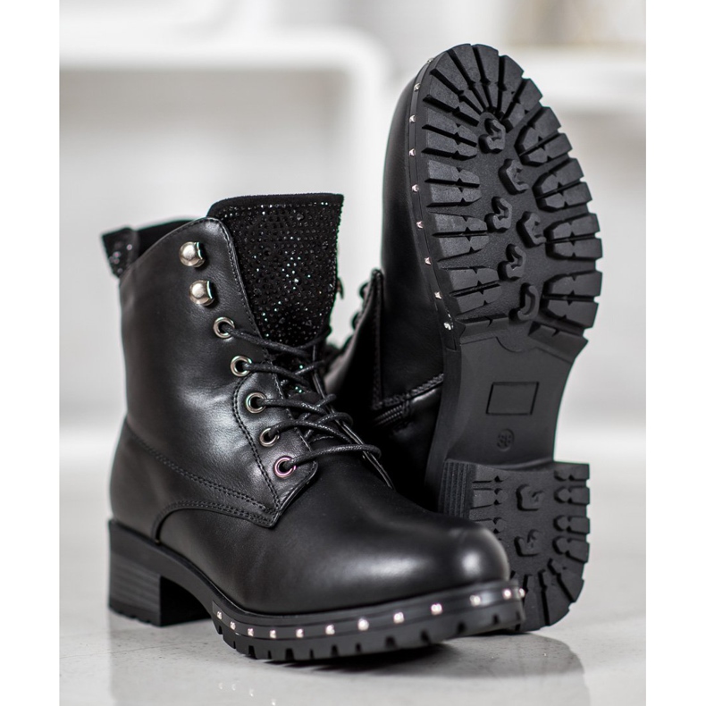 J. Star Muncitori negri cu cristale negru galben 1