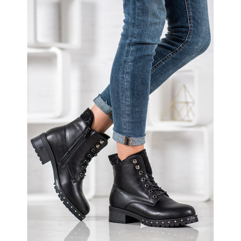 J. Star Muncitori negri cu cristale negru galben 2