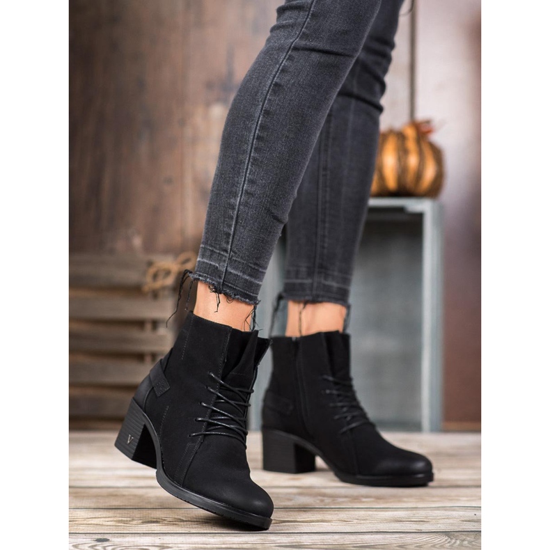 Cizme cu șireturi pe postarea VINCEZA negru 1