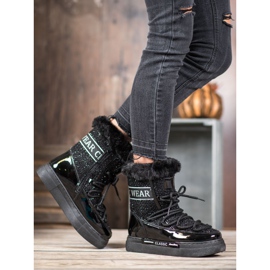 Bella Paris Cizme de zăpadă clasice la modă negru 1