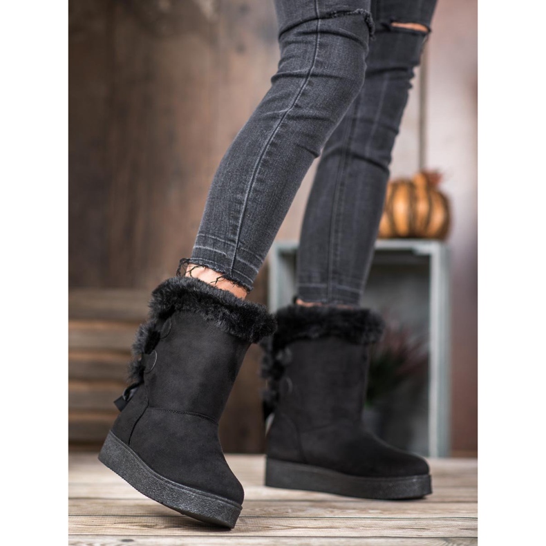 SHELOVET Mukluki cu un arc negru 1 SHELOVET Mukluki cu un arc negru 1