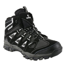 Cizme de drumeție pentru bărbați, negre, solide, izolate 6282 negru gri 1 Cizme de drumeție pentru bărbați, negre, solide, izolate 6282 negru gri 1