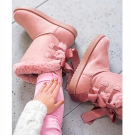 Mukluki înalt cu arcuri roz 2 Mukluki înalt cu arcuri roz 2