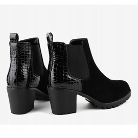 Cizme negre pe stâlp cu un W356 elastic negru 3