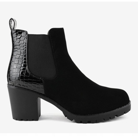 Cizme negre pe stâlp cu un W356 elastic negru 4