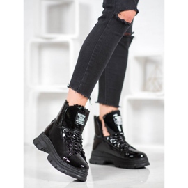 Bella Paris Adidași din piele ecologică lăcuită negru 1