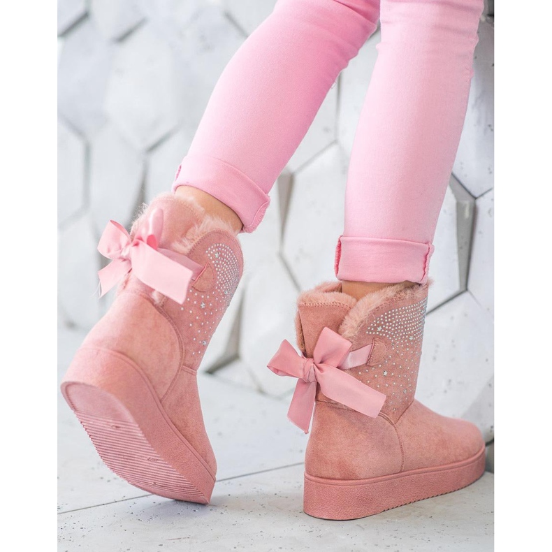 SHELOVET Mukluki Cu Cristale roz 1