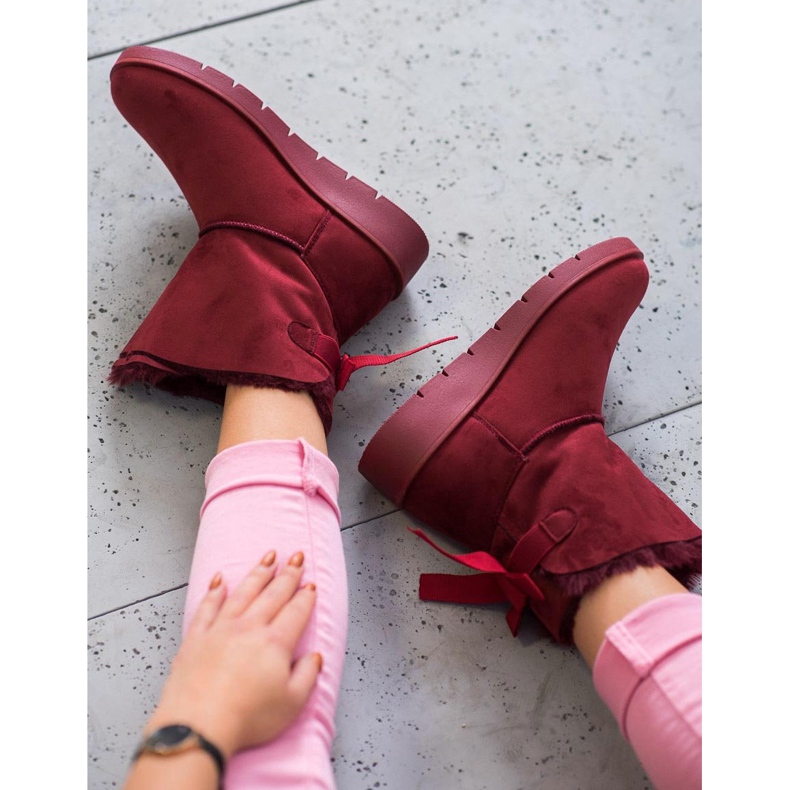 SHELOVET Maroon Mukluki pe platformă roșu 2