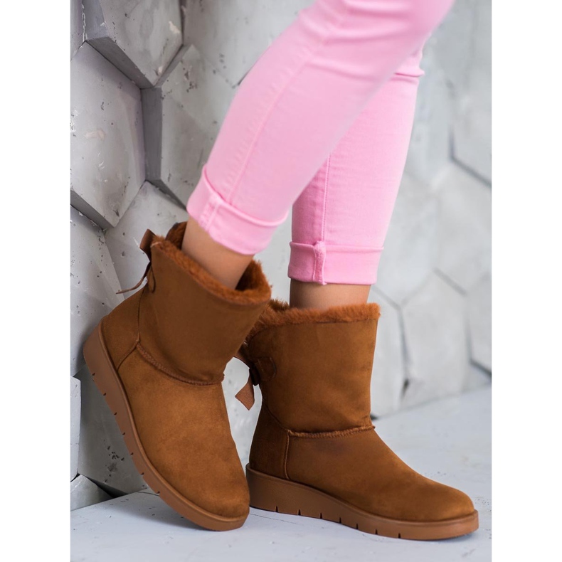 SHELOVET Camel Mukluki pe platformă maro 1