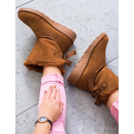 SHELOVET Camel Mukluki pe platformă maro 2