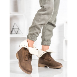 Super Me Ghete cu dantelă kaki verde 1 Super Me Ghete cu dantelă kaki verde 1