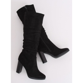 Cizme negre clasice cu toc înalt QQ-08 Negru 1