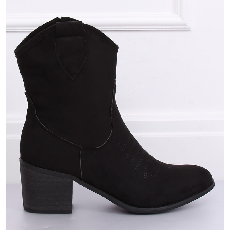 Cizme de cowboy negru din piele de căprioară 5689 Negru 2