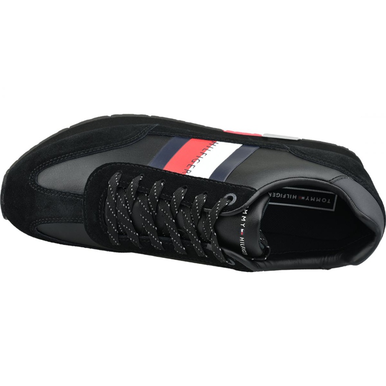 Încălțăminte Tommy Hilfiger Corporate Leather Flag Runner M FM0FM02380 990 negru 2