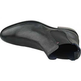 Tommy Hilfiger Cizme Chelsea din piele semnată M FM0FM02421 990 negru 2