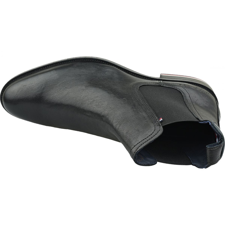 Tommy Hilfiger Cizme Chelsea din piele semnată M FM0FM02421 990 negru 2