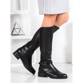 Ideal Shoes Cizme de călărie clasice negru 2