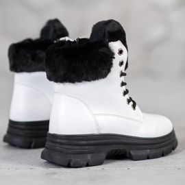 SHELOVET Muncitori cu dantelă cu blană alb 1