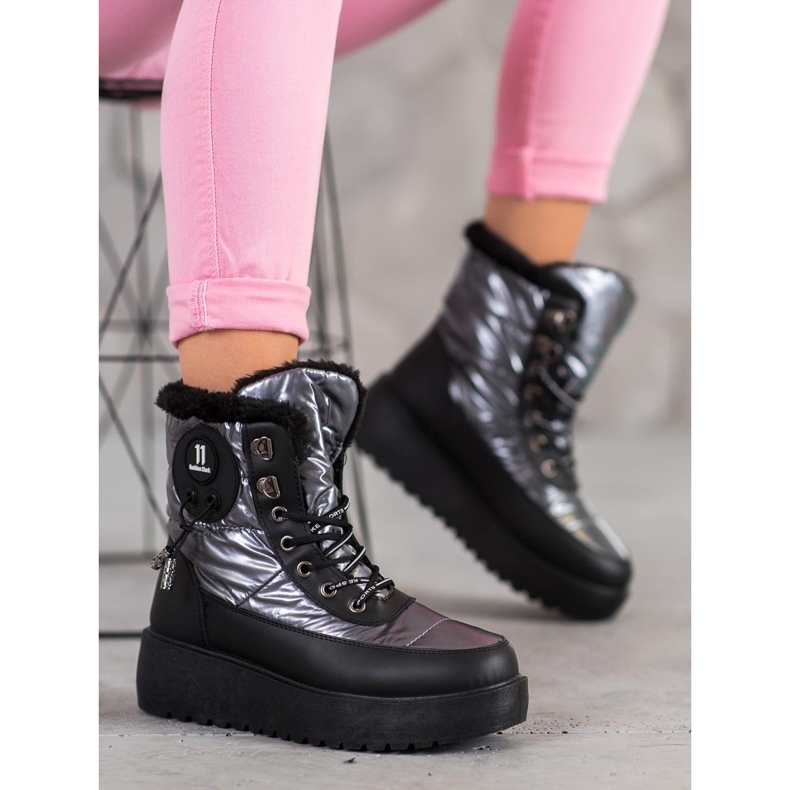 Bella Paris Cizme de zăpadă la modă gri 1