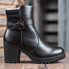 J. Star Cizme confortabile din piele ecologică negru 2 J. Star Cizme confortabile din piele ecologică negru 2