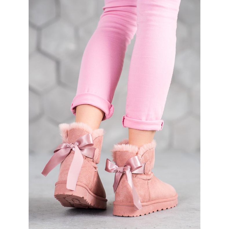 SHELOVET Mukluki cald cu arc roz 1