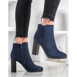 Ideal Shoes Ghete clasice cu toc înalt albastru 1