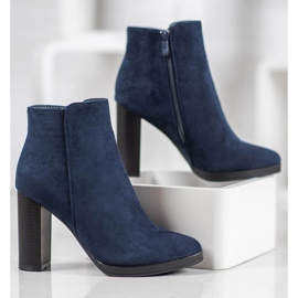 Ideal Shoes Ghete clasice cu toc înalt albastru 4