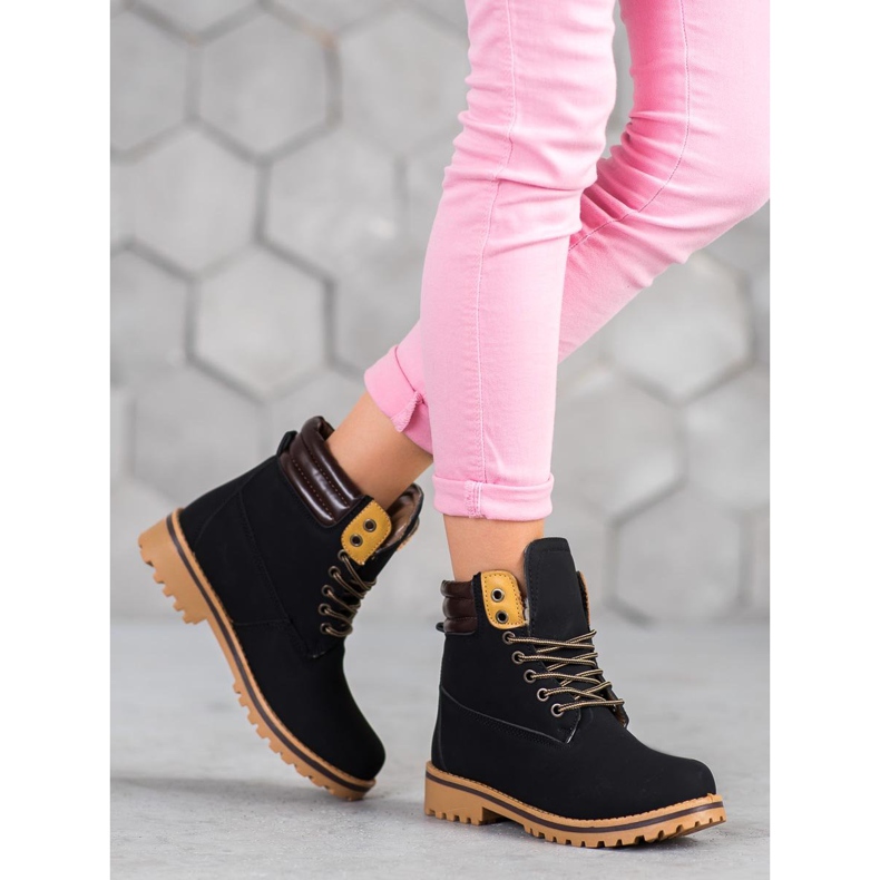 SHELOVET Cizme calde de drumeție pe platformă negru 1