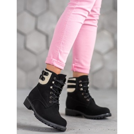 SDS Capcane textile cu piele de oaie negru 2