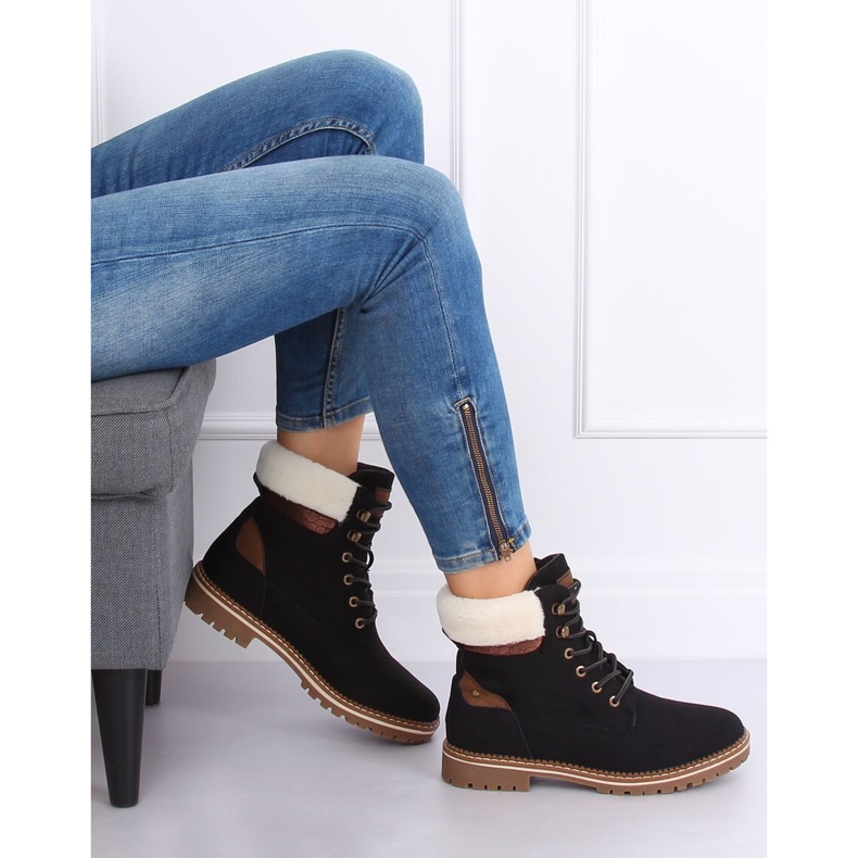 Cizme negre din lemn 185-PA Negru 1