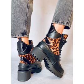 Încălțăminte cu talpă înaltă NS067 Leopard negru 2