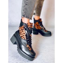 Încălțăminte cu talpă înaltă NS067 Leopard negru 3