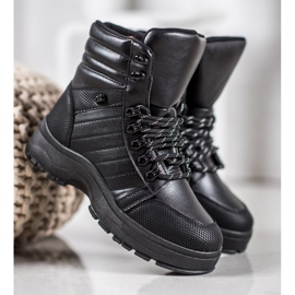 Yes Mile Adidași negri pe platformă negru 2