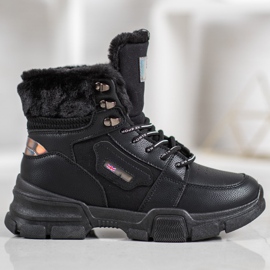 Yes Mile Adidași cu blană negru 2