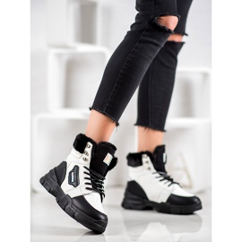 Yes Mile Adidași cu blană alb negru 2