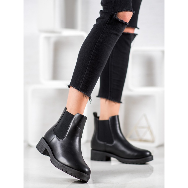 SHELOVET Cizme Slip-On Chelsea negru 1