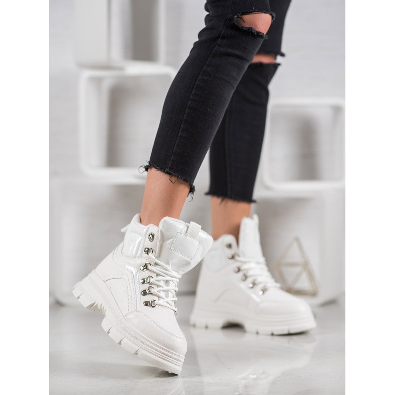 SHELOVET Adidași calzi alb 2