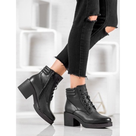 Super Mode Cizme confortabile din piele ecologică negru 1